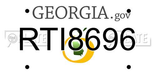 RTI8696 Georgia License Plate