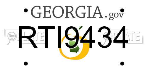 RTI9434 Georgia License Plate