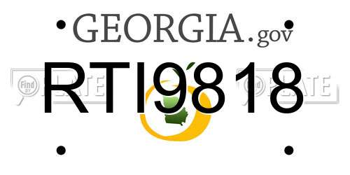 RTI9818 Georgia License Plate