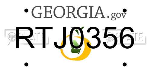 RTJ0356 Georgia License Plate