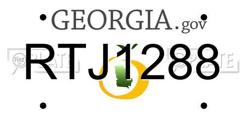 RTJ1288 Georgia License Plate