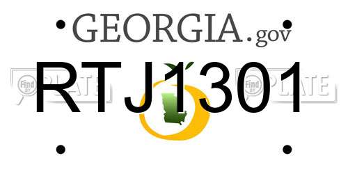 RTJ1301 Georgia License Plate