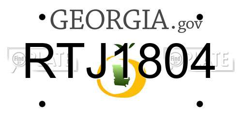 RTJ1804 Georgia License Plate