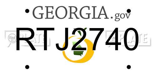 RTJ2740 Georgia License Plate