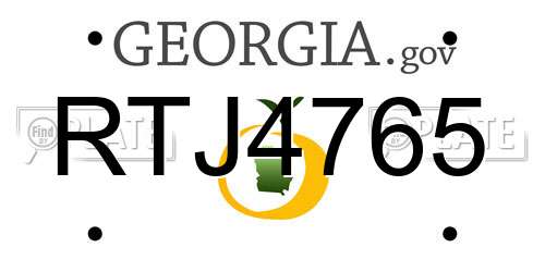 RTJ4765 Georgia License Plate