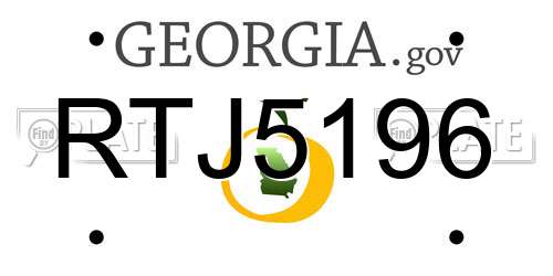RTJ5196 Georgia License Plate