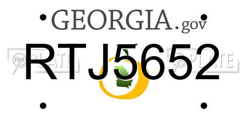 RTJ5652 Georgia License Plate