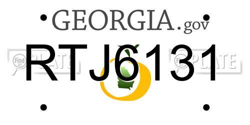 RTJ6131 Georgia License Plate