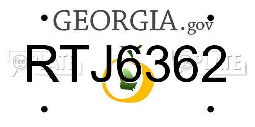 RTJ6362 Georgia License Plate