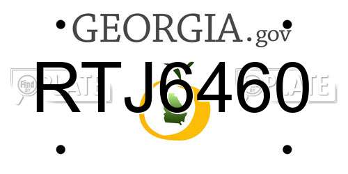 RTJ6460 Georgia License Plate