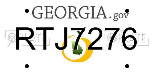 RTJ7276 Georgia License Plate