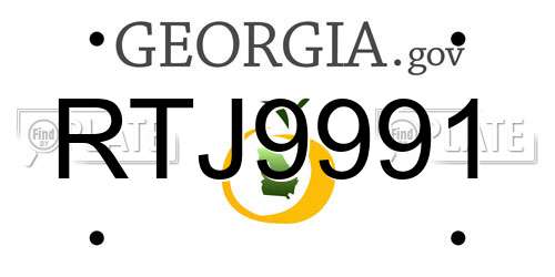 RTJ9991 Georgia License Plate