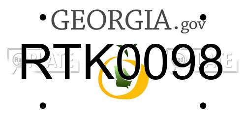 RTK0098 Georgia License Plate
