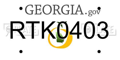 RTK0403 Georgia License Plate