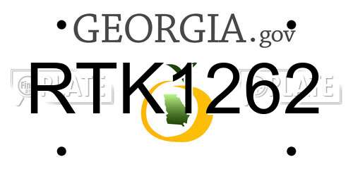 RTK1262 Georgia License Plate
