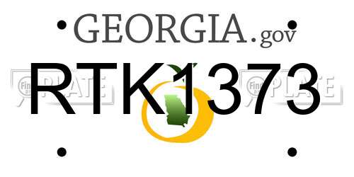RTK1373 Georgia License Plate