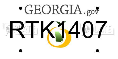 RTK1407 Georgia License Plate