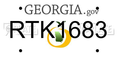 RTK1683 Georgia License Plate