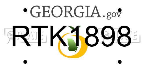 RTK1898 Georgia License Plate