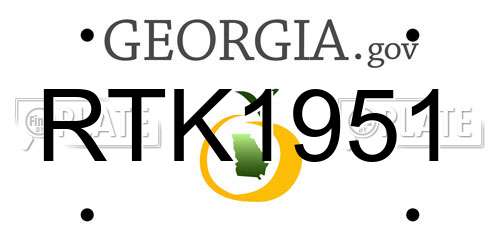 RTK1951 Georgia License Plate