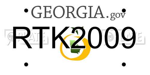 RTK2009 Georgia License Plate