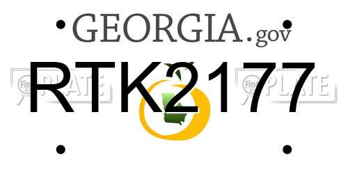 RTK2177 Georgia License Plate
