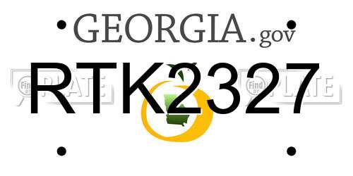 RTK2327 Georgia License Plate