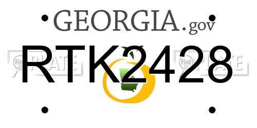 RTK2428 Georgia License Plate