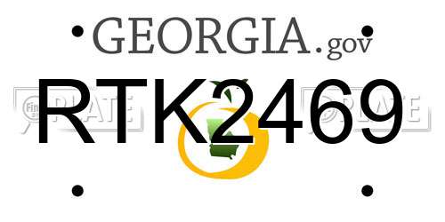 RTK2469 Georgia License Plate