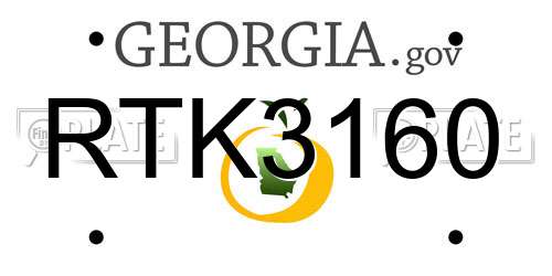 RTK3160 Georgia License Plate