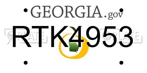 RTK4953 Georgia License Plate