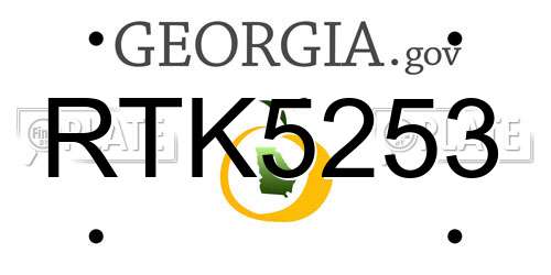 RTK5253 Georgia License Plate