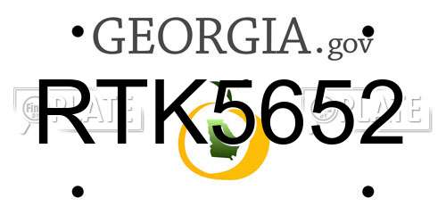 RTK5652 Georgia License Plate