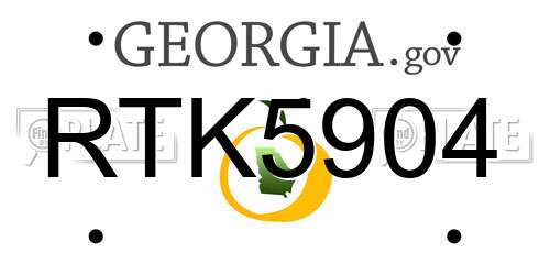 RTK5904 Georgia License Plate