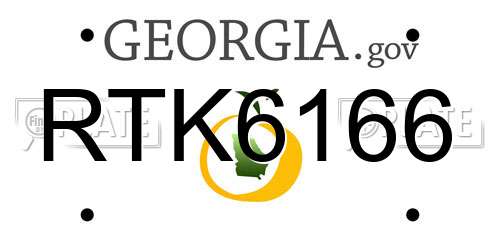 RTK6166 Georgia License Plate