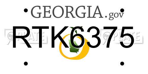 RTK6375 Georgia License Plate