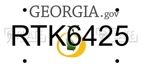RTK6425 Georgia License Plate