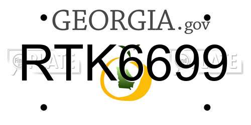 RTK6699 Georgia License Plate