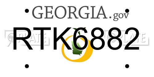 RTK6882 Georgia License Plate