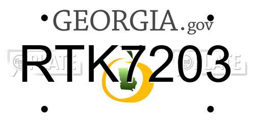 RTK7203 Georgia License Plate