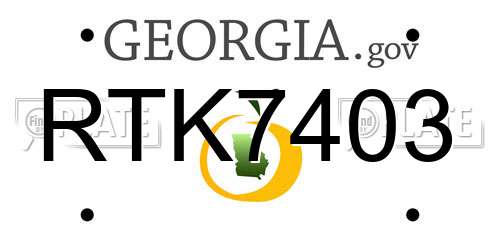 RTK7403 Georgia License Plate