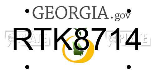 RTK8714 Georgia License Plate