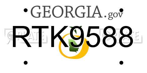 RTK9588 Georgia License Plate