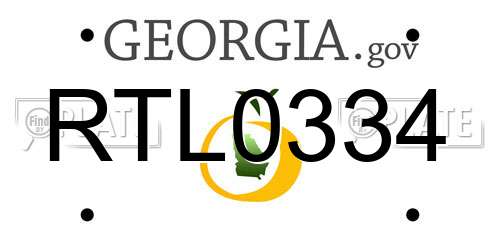 RTL0334 Georgia License Plate