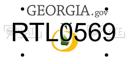 RTL0569 Georgia License Plate