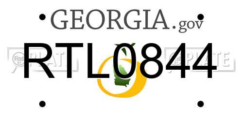 RTL0844 Georgia License Plate