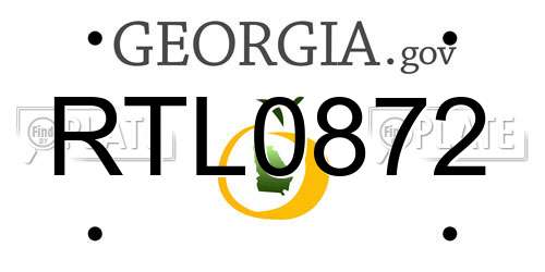 RTL0872 Georgia License Plate
