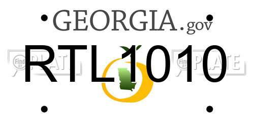 RTL1010 Georgia License Plate