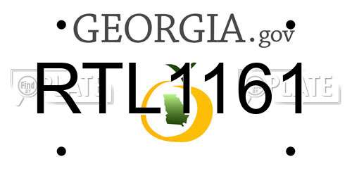 RTL1161 Georgia License Plate