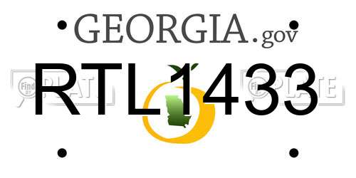 RTL1433 Georgia License Plate